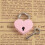 Mini hjerteformede metalhængelåsesæt 2 stk. pink 6