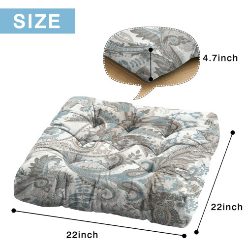 Meditation Floor Cushion Boho Paisley Square 22 x 22 2