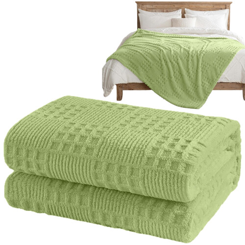 Cotton Weave Throw Blanket Soft Lightweight Breathable 1