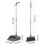 Broom and Dustpan Set Gray Adjustable Long Handle 8