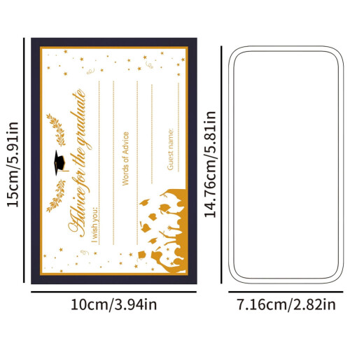 Graduation Cards Black Gold 8-Pack 2