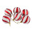 Christmas Tree Ornaments Set Red Silver Striped 6-Piece 4