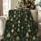 Christmas Foil Bow Throw Blanket with Gold Accents 5