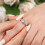 Moissanite Ring Sterling Silver Elegant Design 3 Stones 4
