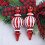 Candy Cane Finial Christmas Ornaments Red White Striped 2 6