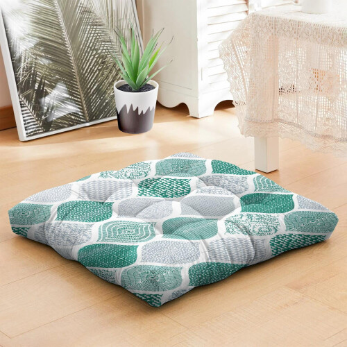 Square Yoga Pillow Boho Velvet 22 Inch 1