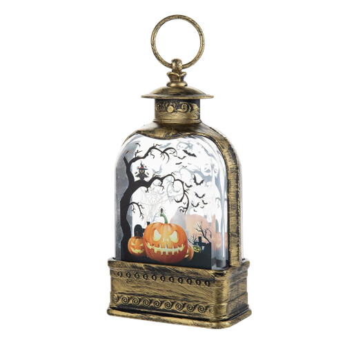 Halloween Pumpkin Musical Lantern Snow Globe Decor 1