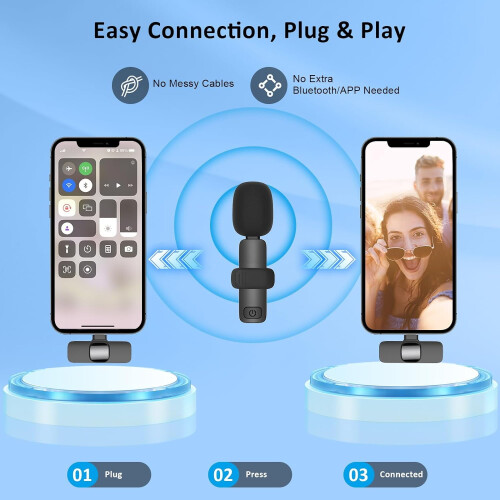 Wireless Lavalier Mic for iPhone iPad Omnidirectional 2