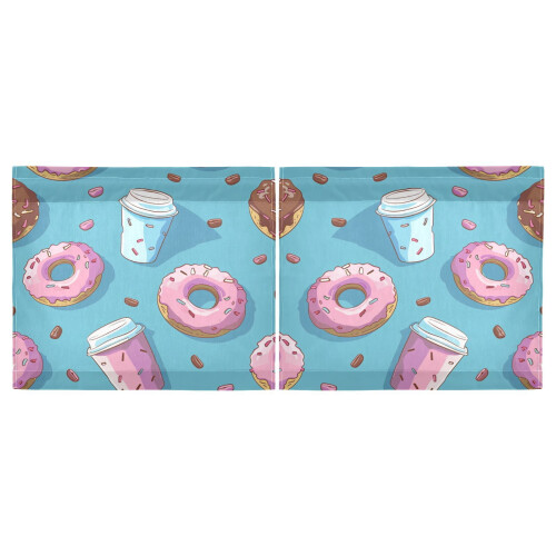 Coffee Cups Donuts Kitchen Curtains Half Tier 27"x36" 2
