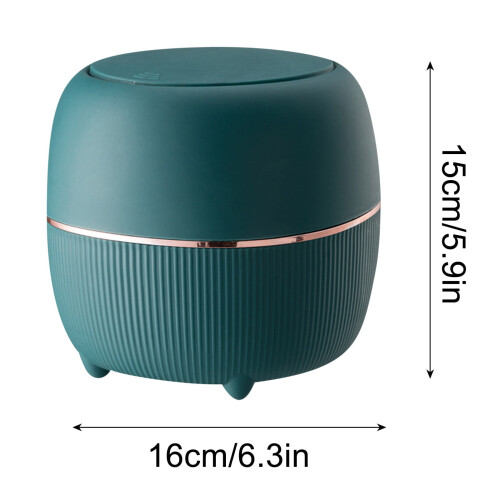 Round desktop bin with lid press-type removable plastic 2