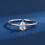 Thin White Gold Plated Ring with Cubic Zirconia 0.1 Karat 3