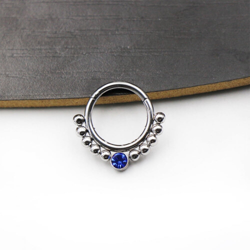 Titanium Micro Cubic Zirconia Nose Hoop Ring 1 Pc 1