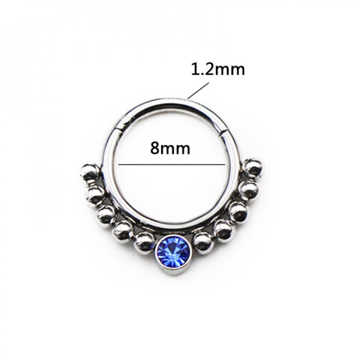 Titanium Micro Cubic Zirconia Nose Hoop Ring 1 Pc 2