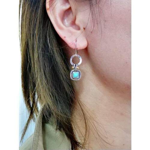 Boho Drop Earrings 925 Silver with Tourmaline 1 Pair 1
