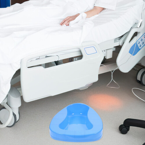 Blue plastic bed pan for elderly use 1 pc 2