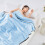 Housse de couchage douce bleu ciel, taille simple, avec décoration 5