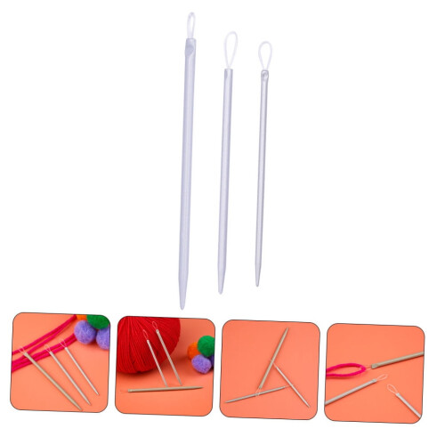 Supvox Sewing Needle Threaders Plastic Silver 3 Pcs 2