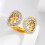 Lebensbaum-Ring, Edelstahl, Vintage-Goldton, Größe 6 2