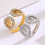 Lebensbaum-Ring, Edelstahl, Vintage-Goldton, Größe 6 4
