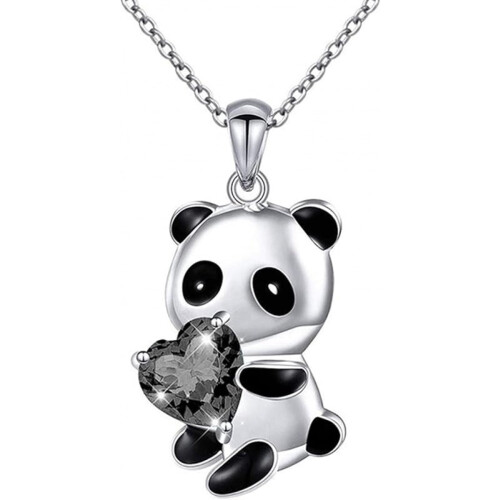 Κολιέ με κρεμαστό κόσμημα Panda Heart Κοσμήματα κινουμένων σχεδίων για καθημερινή 1