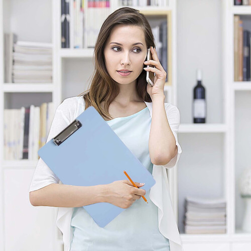 Plastic Clipboard with Low-Profile Metal Clip A5 Light Blue 1