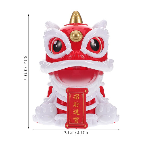 Lion Bobblehead Dashboard Ornament Red Plastic 1 Set 1