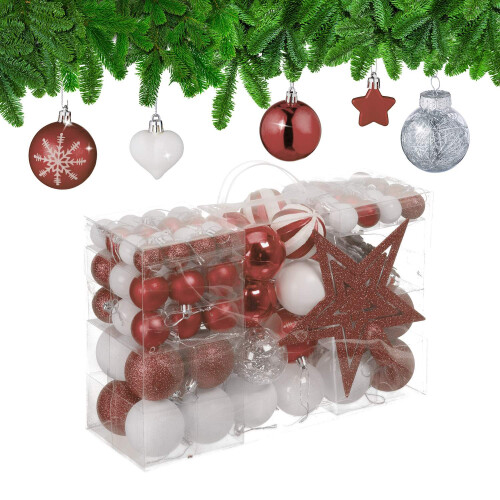 Kerstboomversieringsset, 101 plastic kerstballen 1