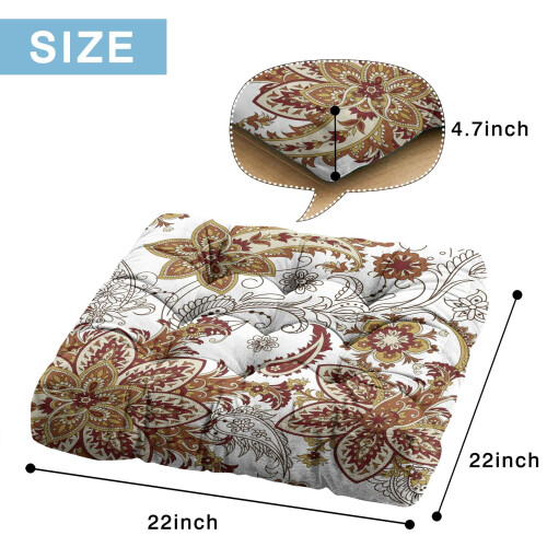 Boho Meditation Pillow Paisley Square 22 x 22 inches 1