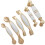 Ceramic Cabinet Handles White Gold 2-Pack 96mm Hole Center 3