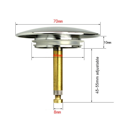 Adjustable Copper Bathtub Chock Plug for Pop-Up Waste 1