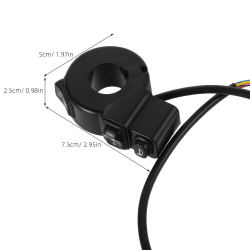 Motorcycle Turn Signal Switch Three-in-One Black Plastic 1 1