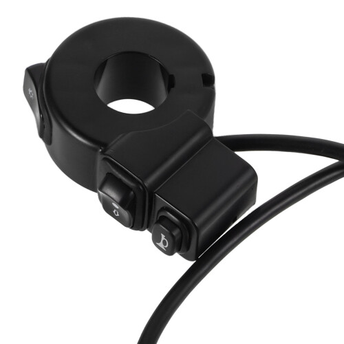 Motorcycle Turn Signal Switch Three-in-One Black Plastic 1 2