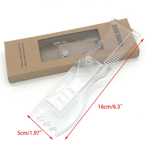 Men's Beard Comb Rotatable Styling Tool Plastic Transparent 1