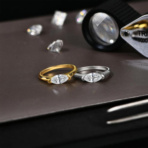 Marquise Moissanite Ring in 925 Sterling Silver 2