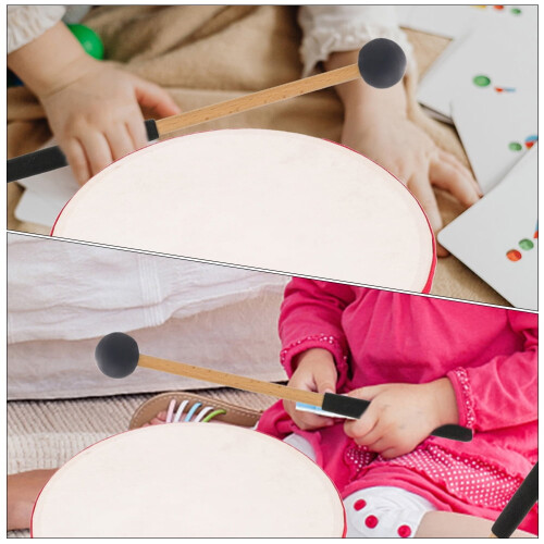MUSEYA Wooden Rubber Drumsticks Ergonomic Handle Black 1 1