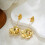Flower Petal Stud Earrings 18K Gold Plated 6