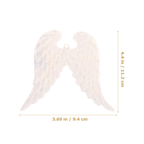 Angel Wings Christmas Tree Pendant White 3 pcs 1