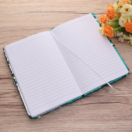 Supvox Green Sequin Notebook with Lock 8.5x11 inches 1