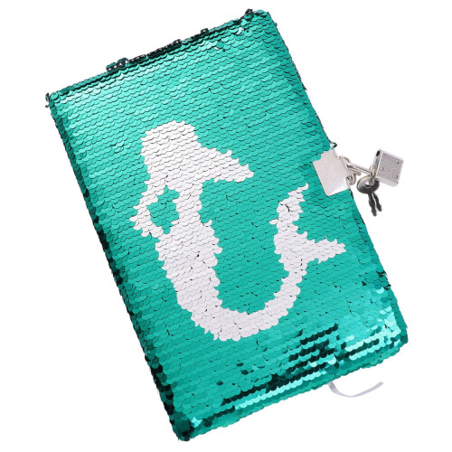 Supvox Green Sequin Notebook with Lock 8.5x11 inches 2