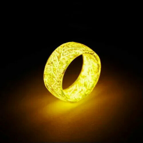 Anello fosforescente per uomo e donna, giallo, taglia 9 1