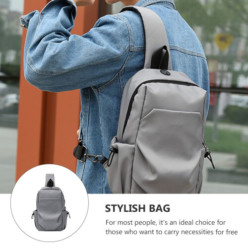 Grey Water-Resistant Chest Bag 1 Piece 2