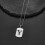 Stainless Steel Square Initial Pendant Necklace A-Z Figaro 8