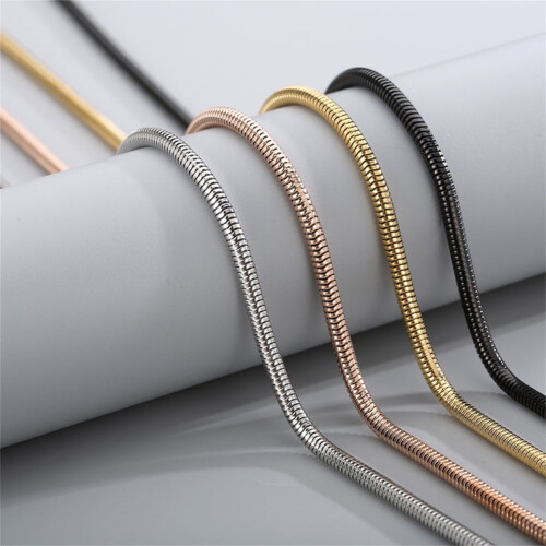 Colar de corrente de cobra em aço inoxidável, 4 mm, 60 cm (24 polegadas) 1