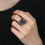 Stainless Steel Antique Silver Rose Wedding Ring Size 8 3