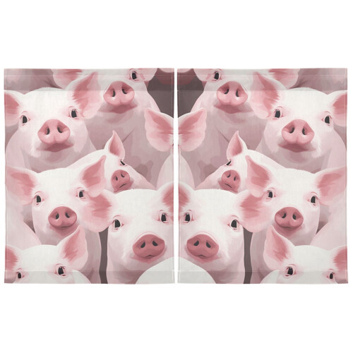 Pink Pig Kitchen Curtains Half Tier 27x36 Inch 1
