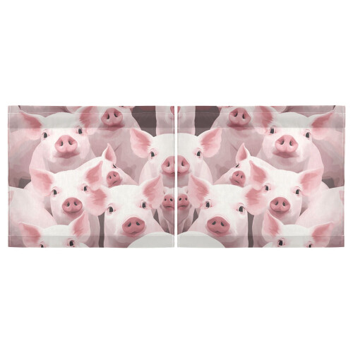 Pink Pig Kitchen Curtains Half Tier 27x36 Inch 2
