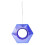 Handmade Glass Bird Feeder Blue Flower Fly-Through Design 2