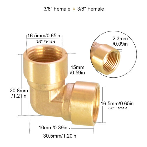Brass Elbow Connector Threaded Gold 3 Types 1