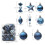 Blue and White Christmas Balls Ornaments Set 20 pcs 2