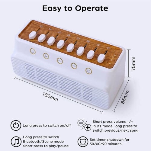 DAMAI White Noise Machine 8 Nature Sounds Bluetooth Timer 2